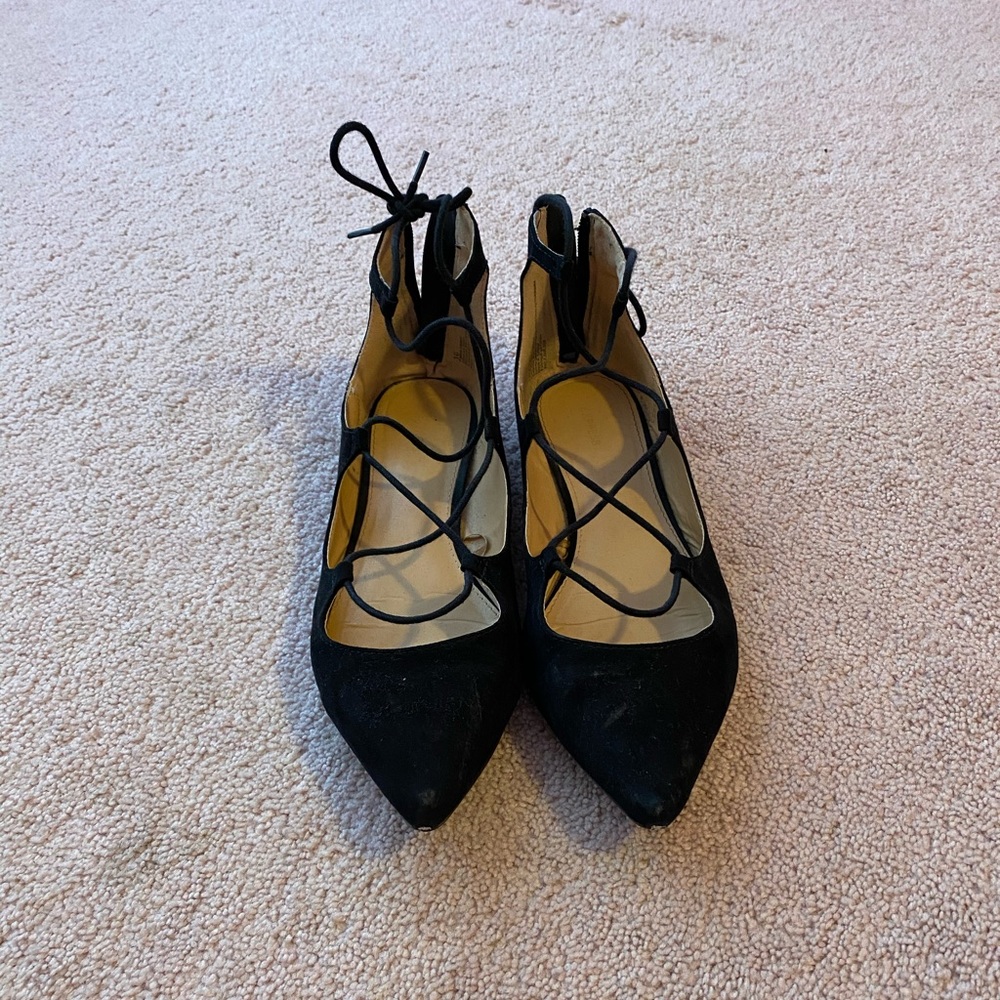 Black criss-cross flats